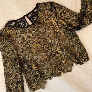 Elegant LACE Golden Blouse